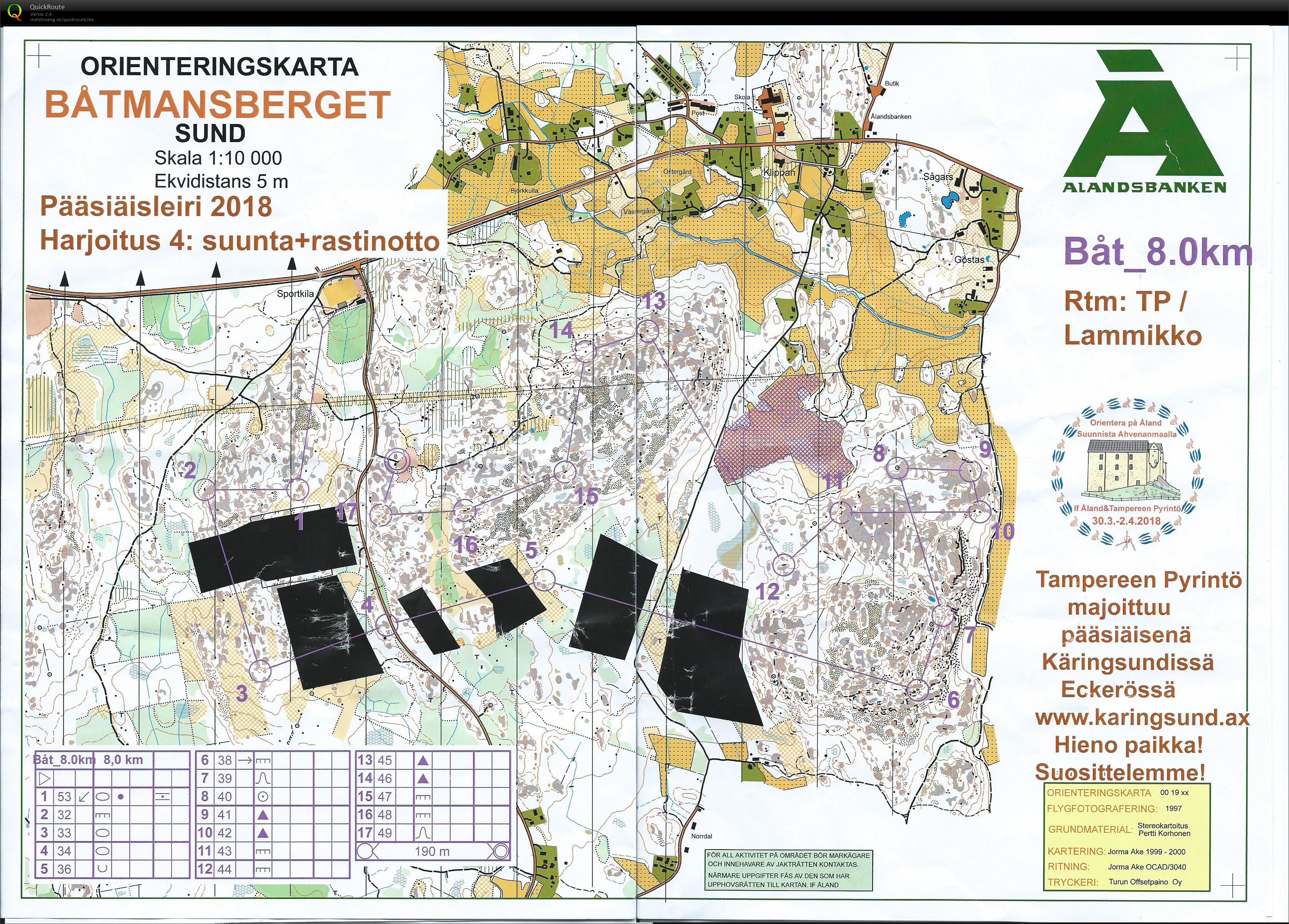 Suunta + rastinotto Båtmansberget (31/03/2018)