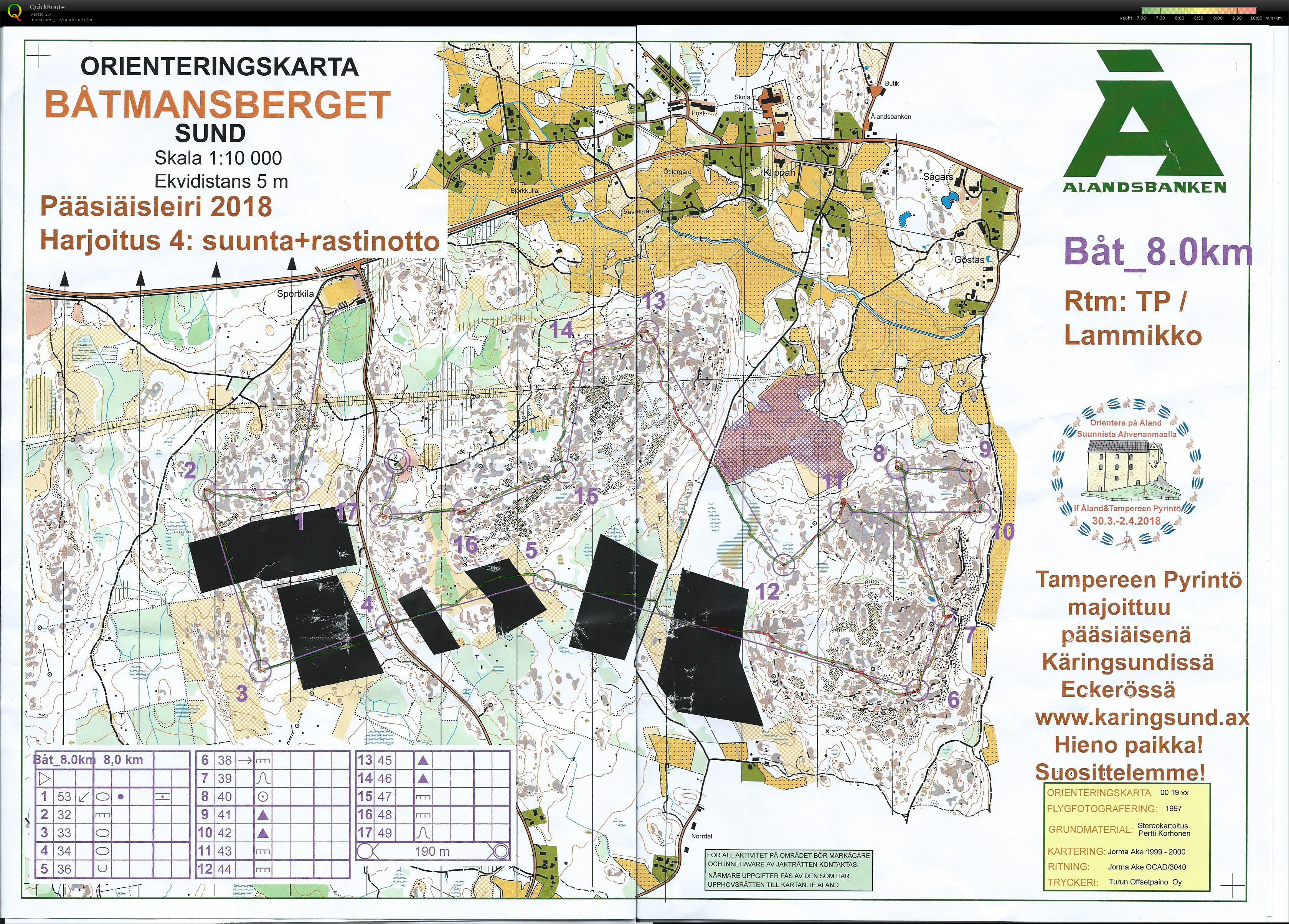 Suunta + rastinotto Båtmansberget (31/03/2018)