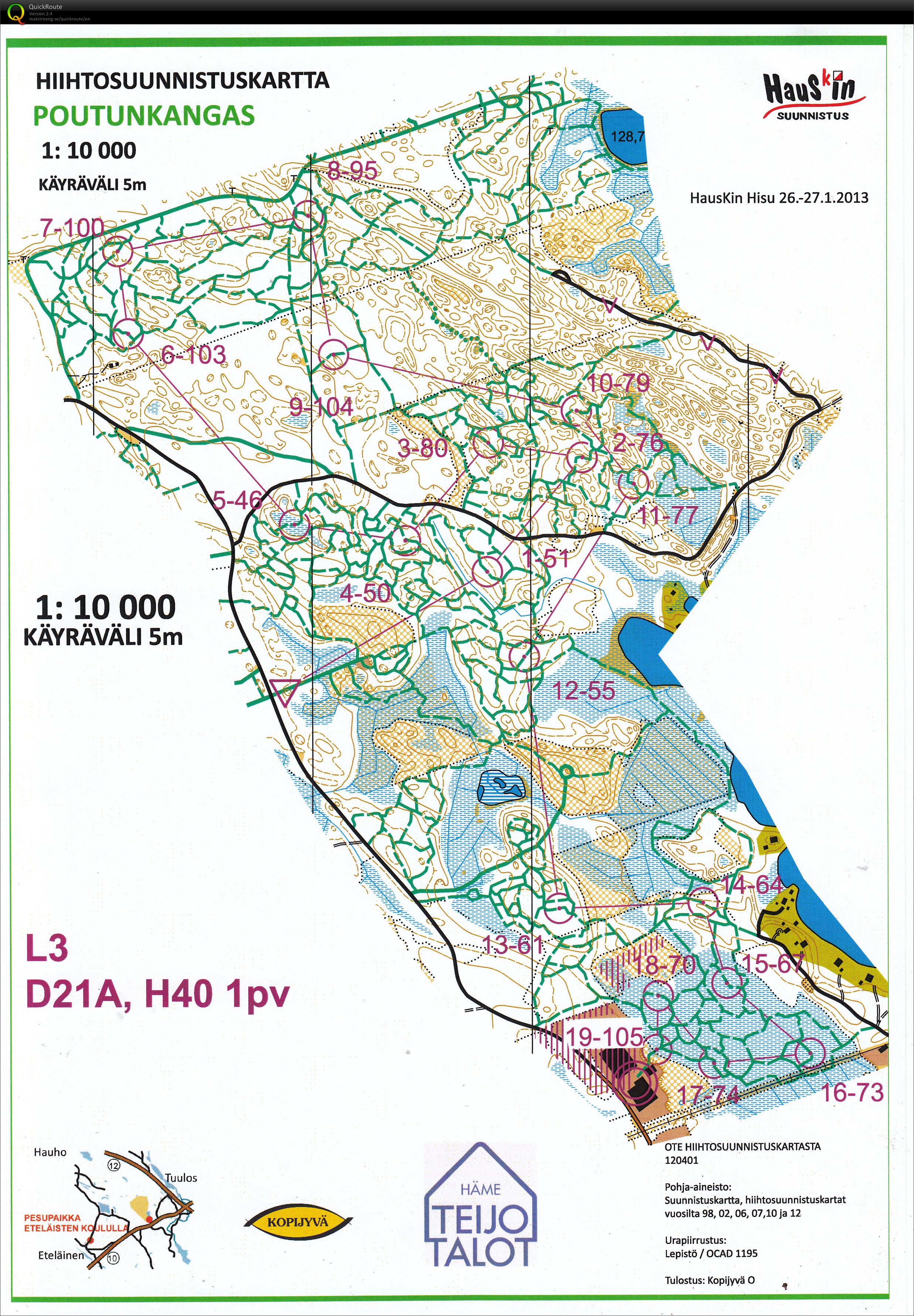 Hauskin hisu, 1 pv, H40, Ski-o (26/01/2013)