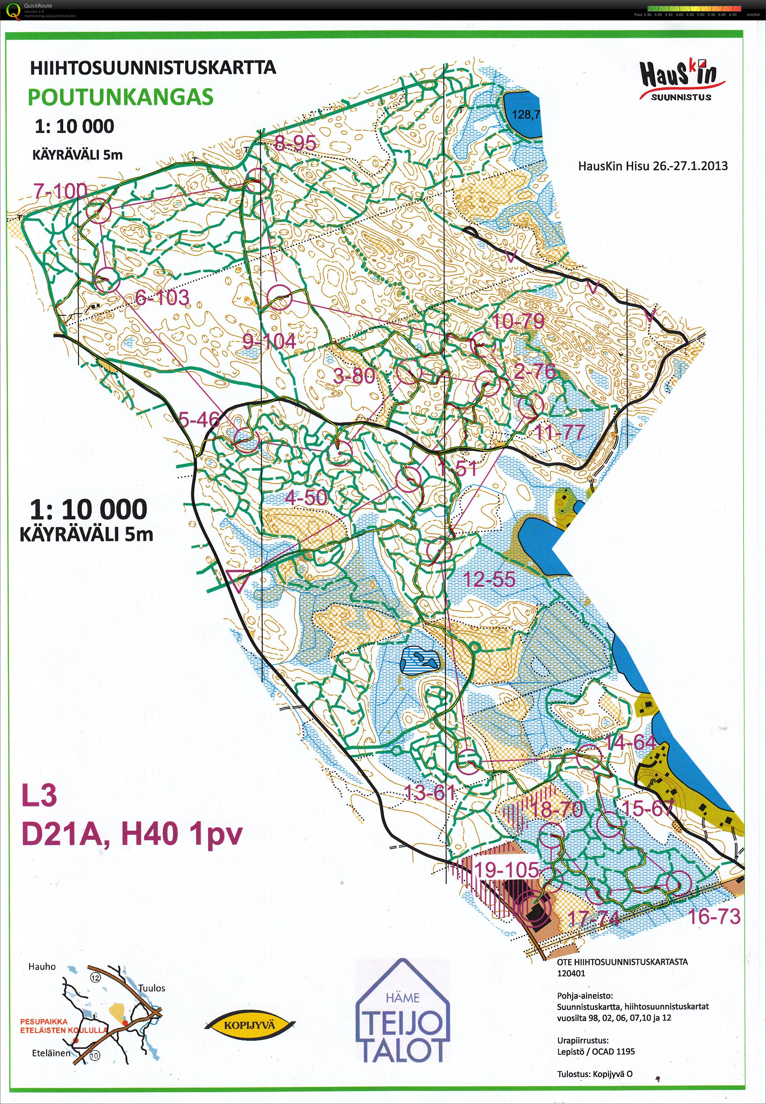 Hauskin hisu, 1 pv, H40, Ski-o (26/01/2013)