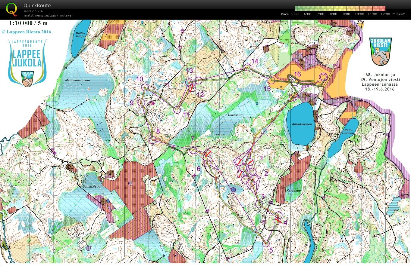 Lappee-Jukola 2016, Venla-relay (18/06/2016)