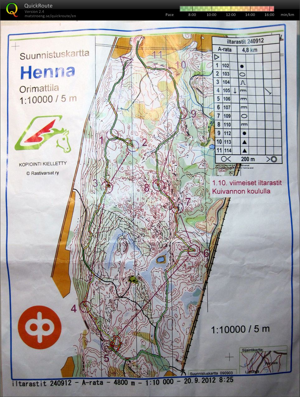 Iltarastit Henna A-rata (2012-09-24)