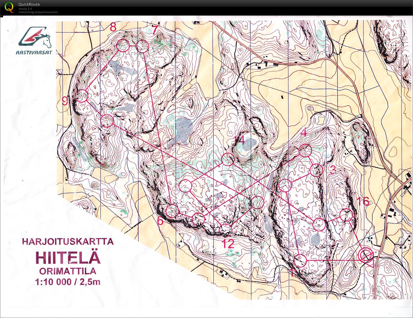 Hiitelä, pullautuskartta (21-06-2013)